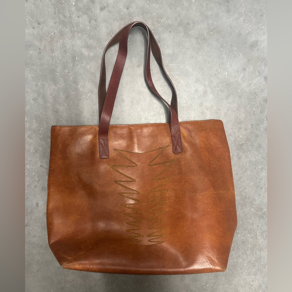 Hand-Made Brown Leather Tote by Most Wanted